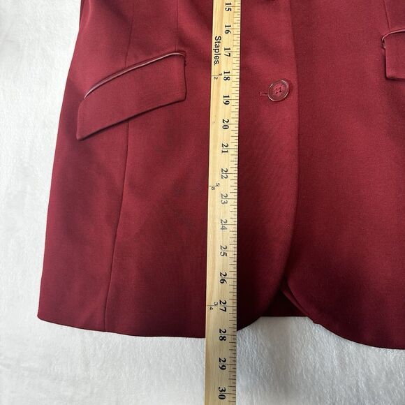 DG2 by Diane Gilman Ponte Knit Boyfriend Blazer Jacket Burgundy Size Medium - Picture 6 of 10